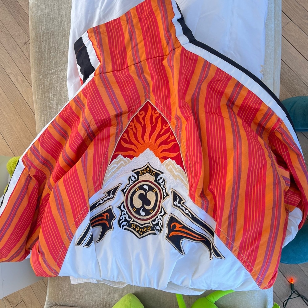 Bogner Vintage Colorful Striped Ski Jacket with White Accents